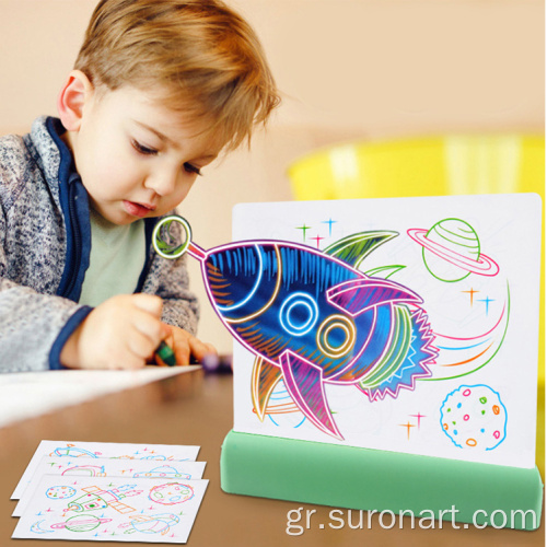 Πίνακας γραφής χονδρικής Erasable Preschool Kids Glowing Writing Board